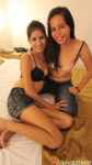 Joyful Filipinas pose in bra for camera